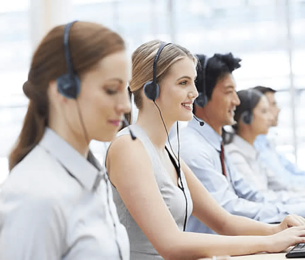 happy employees answering phone calls